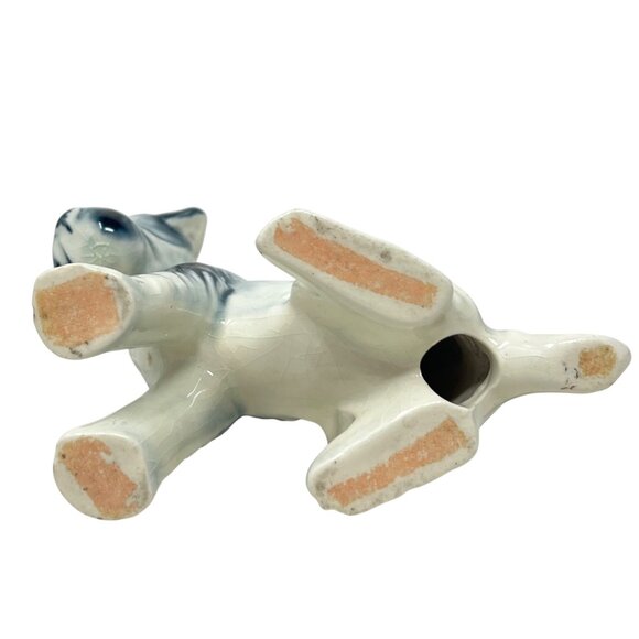 Dog Fox Terrier Cermic Sitting Figurine Black White 5.38" Tall Vintage‎ - READ - Picture 6 of 9